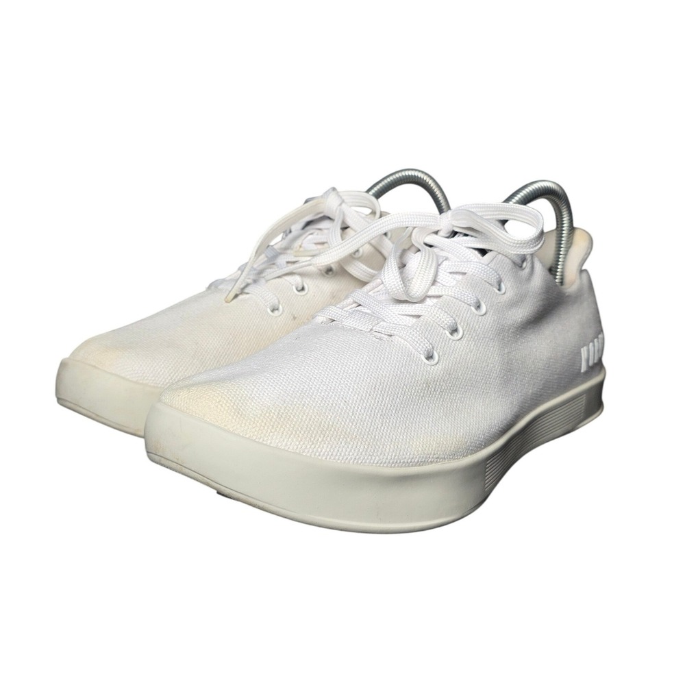 NOBULL Canvas Trainer Mens 8.5 Womens 10 Bright White Low Top Sneakers
